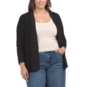 ANNE KLEIN Anne Black Plus Malibu Cardigan